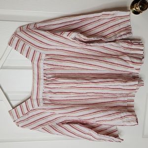 Rachel Zoe linen top short striped square neck summer lightweight oversized